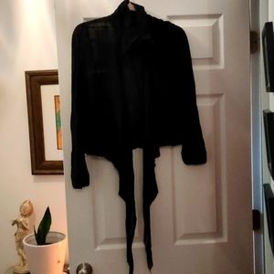 Chico's Black Label, size 3, black mesh shroud